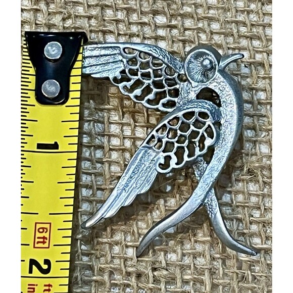 Vintage Sarah Coventry Openwork Silver Tone Dove Bird Pin Brooch - Picture 7 of 8